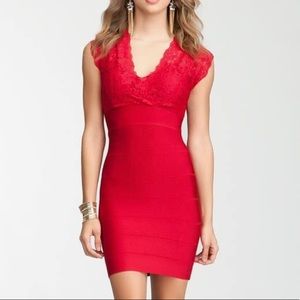 ✨ Bebe Cutout Lace Twofer Bandage Dress ✨